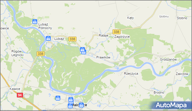 mapa Prawików, Prawików na mapie Targeo