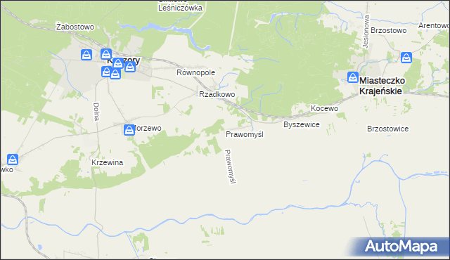 mapa Prawomyśl, Prawomyśl na mapie Targeo