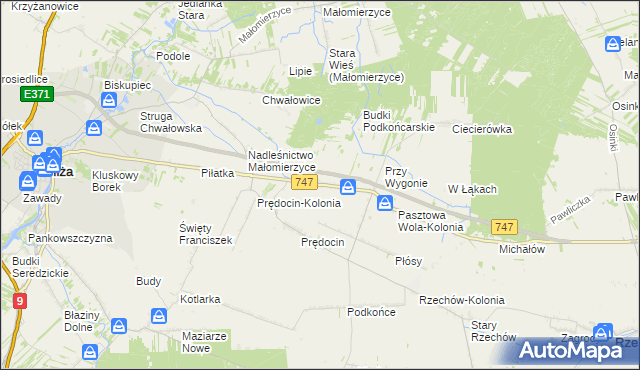 mapa Prędocinek, Prędocinek na mapie Targeo