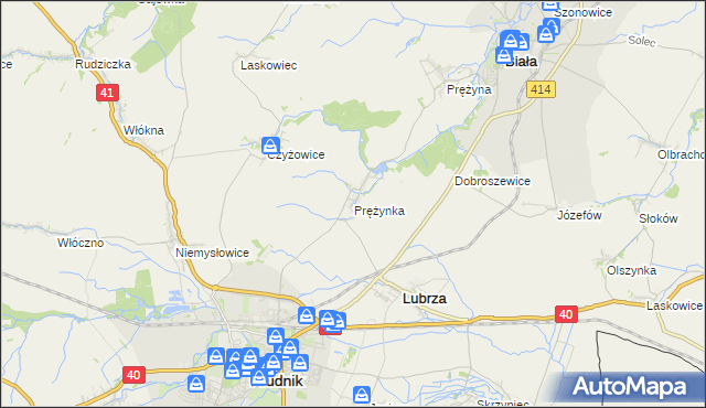 mapa Prężynka, Prężynka na mapie Targeo