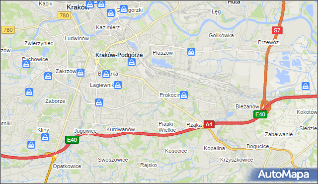 mapa Prokocim, Prokocim na mapie Targeo