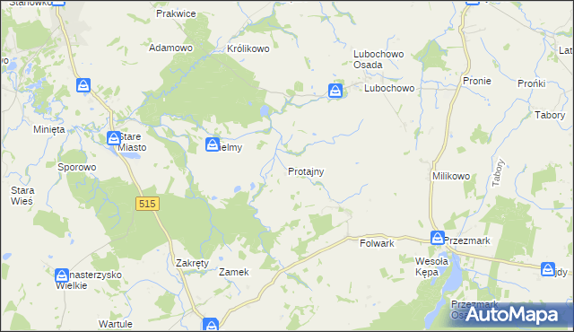 mapa Protajny, Protajny na mapie Targeo