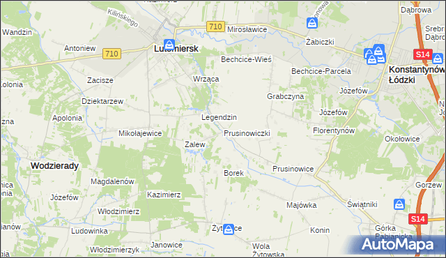 mapa Prusinowiczki, Prusinowiczki na mapie Targeo