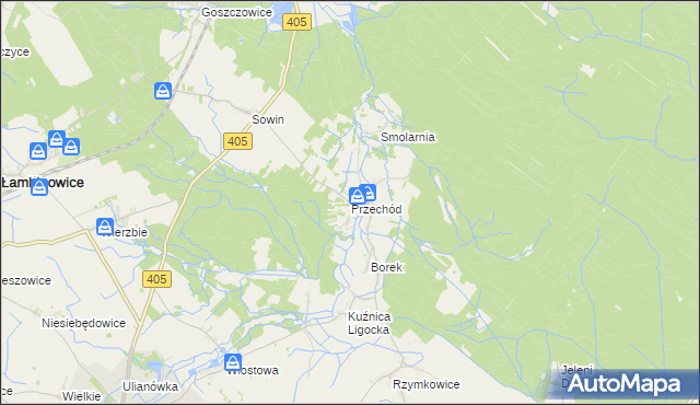 mapa Przechód gmina Korfantów, Przechód gmina Korfantów na mapie Targeo