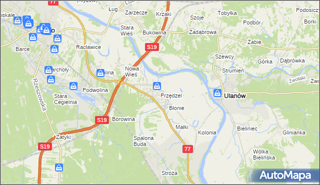 mapa Przędzel, Przędzel na mapie Targeo