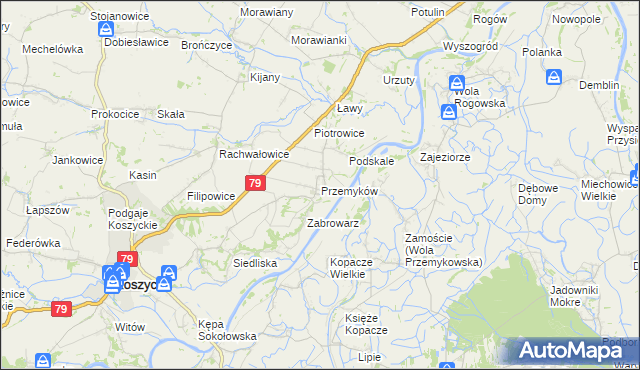 mapa Przemyków, Przemyków na mapie Targeo