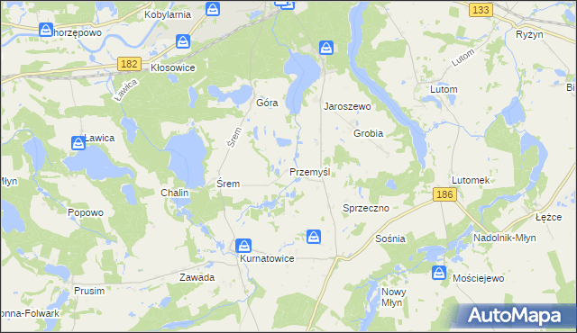 mapa Przemyśl gmina Sieraków, Przemyśl gmina Sieraków na mapie Targeo