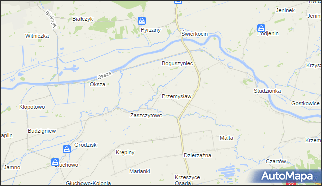 mapa Przemysław gmina Krzeszyce, Przemysław gmina Krzeszyce na mapie Targeo