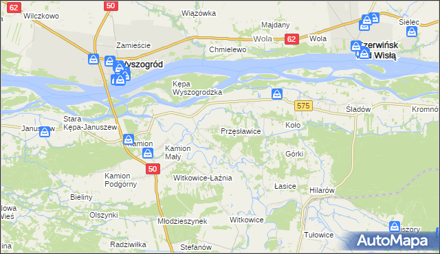 mapa Przęsławice gmina Brochów, Przęsławice gmina Brochów na mapie Targeo