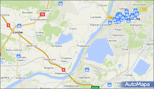 mapa Przewłoka gmina Łoniów, Przewłoka gmina Łoniów na mapie Targeo