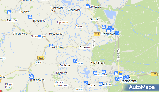 mapa Przewóz gmina Cisek, Przewóz gmina Cisek na mapie Targeo