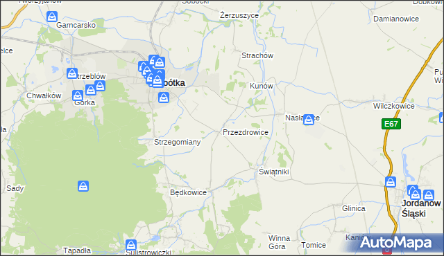 mapa Przezdrowice, Przezdrowice na mapie Targeo