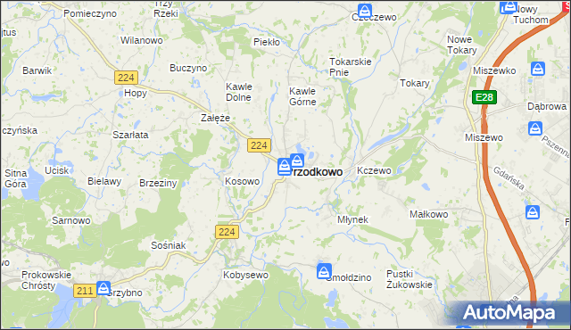 mapa Przodkowo, Przodkowo na mapie Targeo