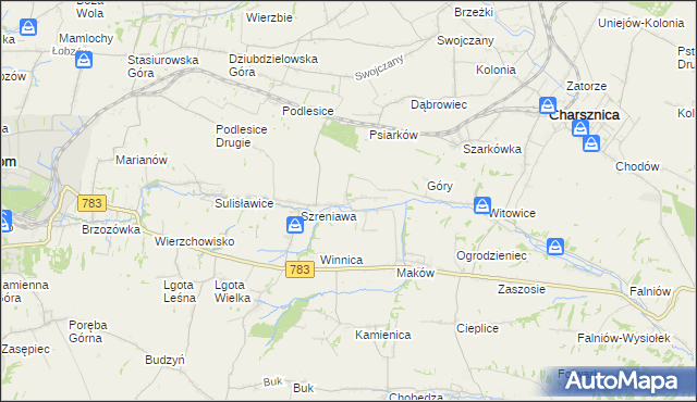 mapa Przybysławice gmina Gołcza, Przybysławice gmina Gołcza na mapie Targeo