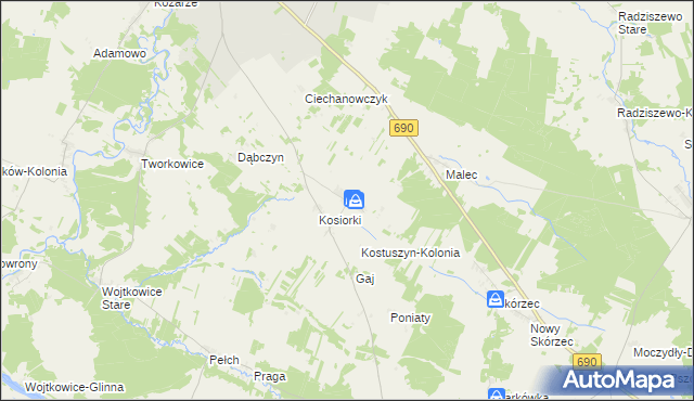 mapa Przybyszyn, Przybyszyn na mapie Targeo