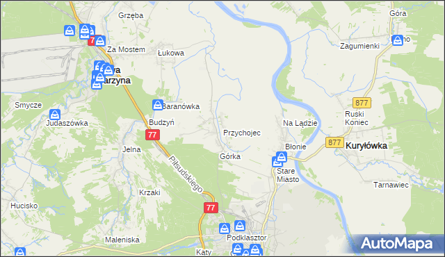 mapa Przychojec, Przychojec na mapie Targeo