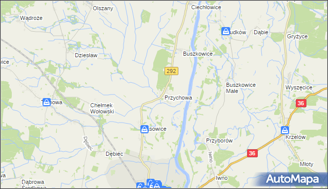 mapa Przychowa, Przychowa na mapie Targeo