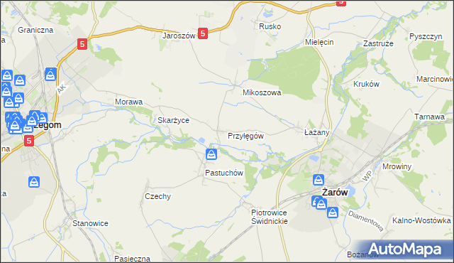 mapa Przyłęgów, Przyłęgów na mapie Targeo