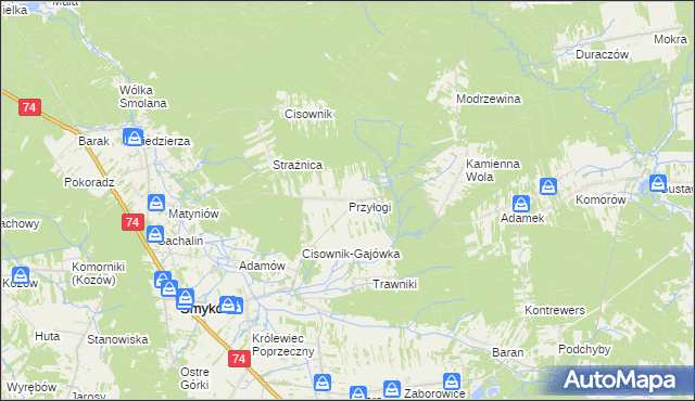 mapa Przyłogi, Przyłogi na mapie Targeo