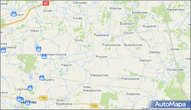 mapa Przyłom, Przyłom na mapie Targeo