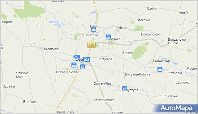 mapa Przysiek gmina Dobre, Przysiek gmina Dobre na mapie Targeo