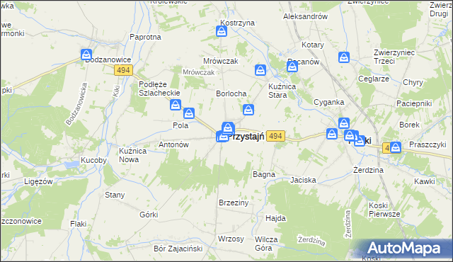 mapa Przystajń, Przystajń na mapie Targeo