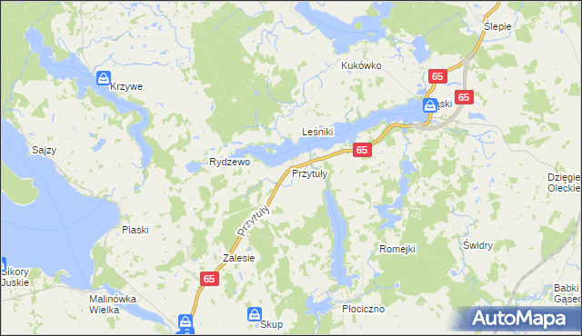 mapa Przytuły gmina Ełk, Przytuły gmina Ełk na mapie Targeo