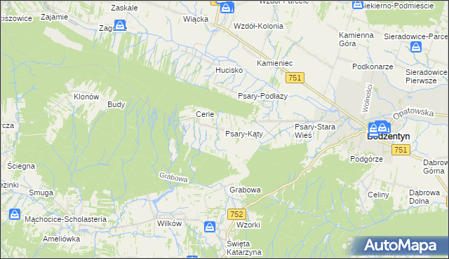 mapa Psary-Kąty, Psary-Kąty na mapie Targeo