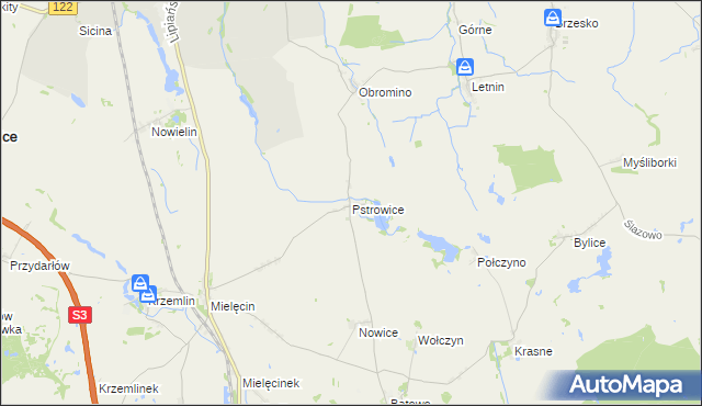 mapa Pstrowice, Pstrowice na mapie Targeo