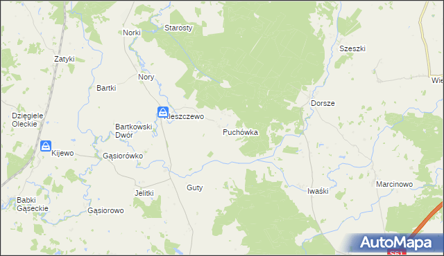 mapa Puchówka, Puchówka na mapie Targeo