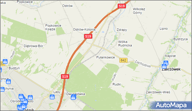 mapa Pułankowice, Pułankowice na mapie Targeo