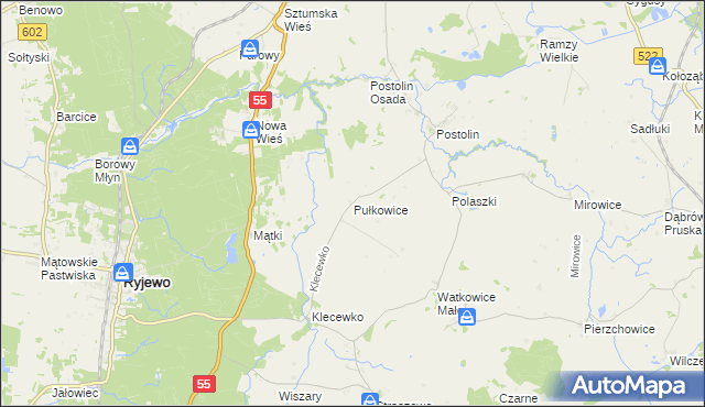 mapa Pułkowice, Pułkowice na mapie Targeo