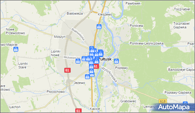 mapa Pułtusk, Pułtusk na mapie Targeo