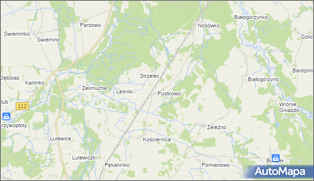 mapa Pustkowo gmina Białogard, Pustkowo gmina Białogard na mapie Targeo