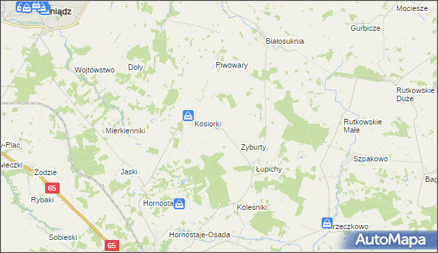 mapa Pyzy, Pyzy na mapie Targeo