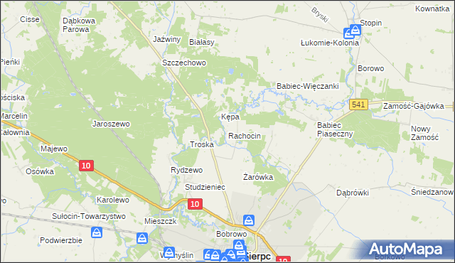 mapa Rachocin, Rachocin na mapie Targeo
