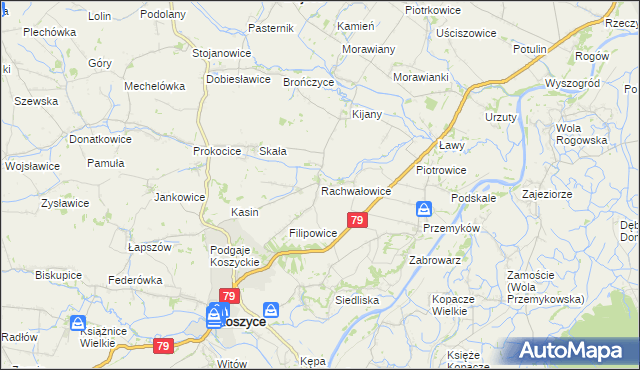 mapa Rachwałowice, Rachwałowice na mapie Targeo