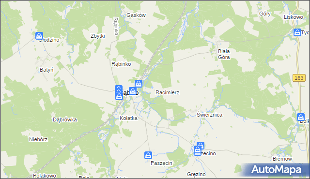 mapa Racimierz gmina Rąbino, Racimierz gmina Rąbino na mapie Targeo