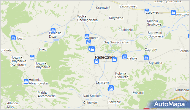 mapa Radecznica, Radecznica na mapie Targeo