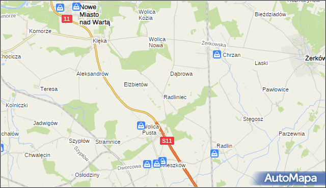 mapa Radliniec, Radliniec na mapie Targeo