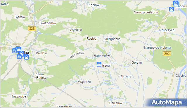 mapa Radomiłów, Radomiłów na mapie Targeo