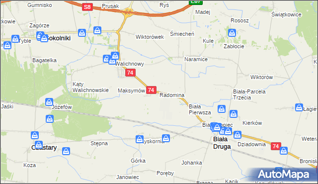 mapa Radomina, Radomina na mapie Targeo