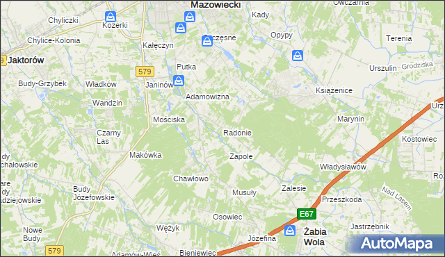 mapa Radonie, Radonie na mapie Targeo