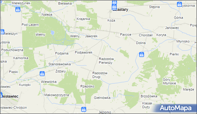 mapa Radostów Pierwszy, Radostów Pierwszy na mapie Targeo