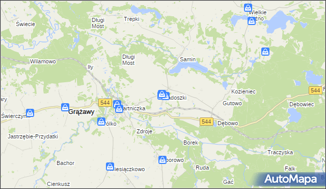 mapa Radoszki gmina Bartniczka, Radoszki gmina Bartniczka na mapie Targeo