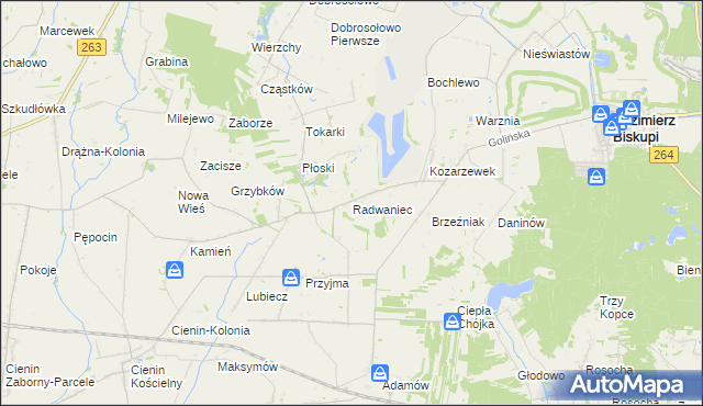 mapa Radwaniec, Radwaniec na mapie Targeo