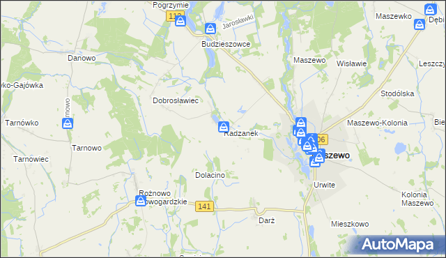 mapa Radzanek, Radzanek na mapie Targeo