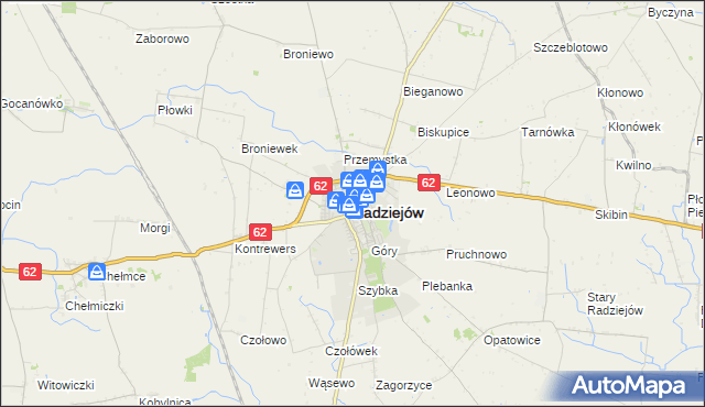 mapa Radziejów, Radziejów na mapie Targeo