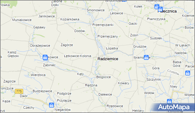 mapa Radziemice, Radziemice na mapie Targeo