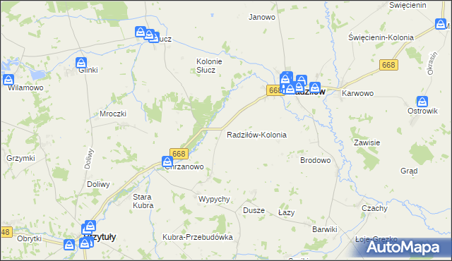 mapa Radziłów-Kolonia, Radziłów-Kolonia na mapie Targeo